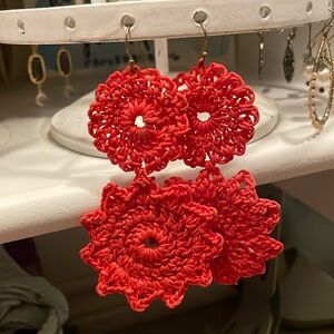 Large macrame statement earrings